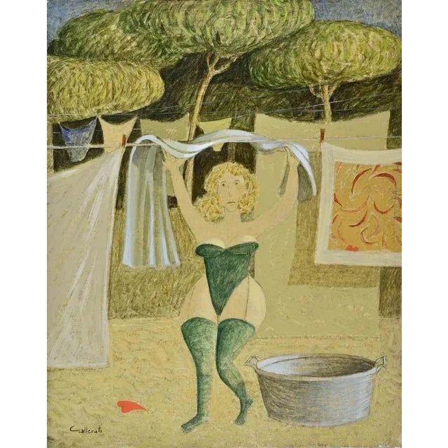 Alberto Gallerati, How Good It Is to Lay Out, Oil on Canvas, 1970s For Sale - Image 6 of 6