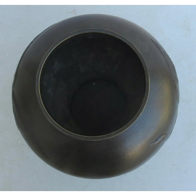 Bronze Antique Japanese Bronze Vase Meiji For Sale - Image 8 of 10