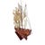 Brown Large Handcrafted Wooden Three-Masted Sailing Ship Model With Cloth Sails For Sale - Image 8 of 12
