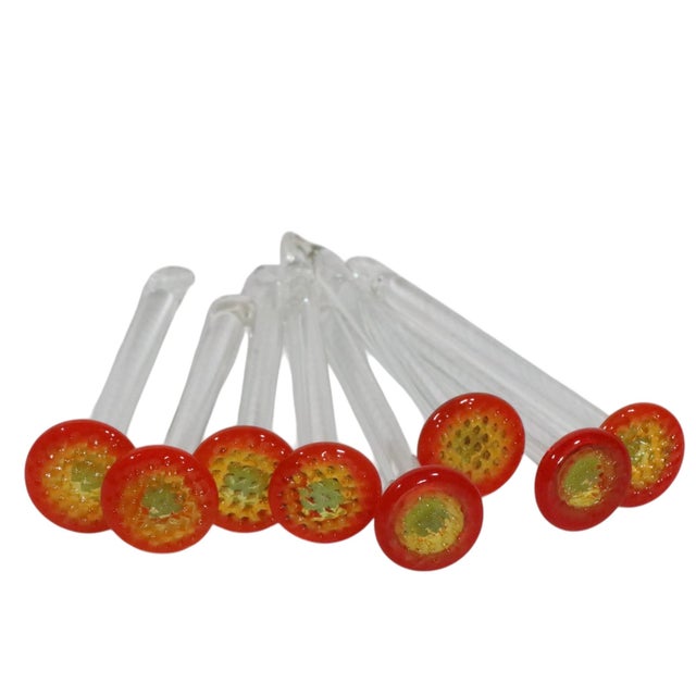 Mid 20th Century Set of Eight Glass Muddlers Stir Sticks For Sale - Image 5 of 5