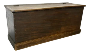 Early 20th Century Handmade Wood Blanket Chest With Hinged Lid