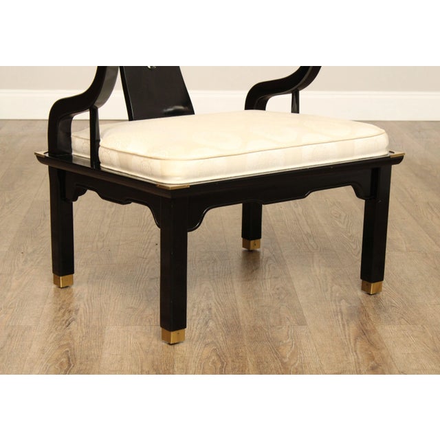 Century Furniture Century Furniture 'Chin Hua' Black Lacquered Chinoiserie Armchair For Sale - Image 4 of 12