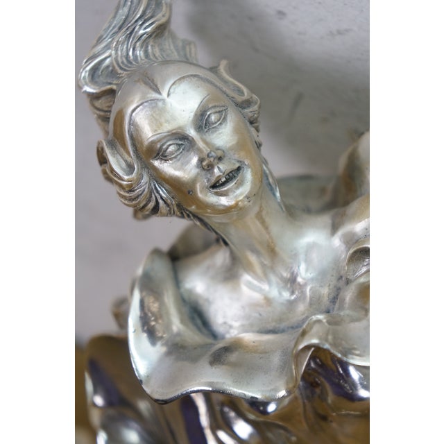 Mid 20th Century Italian Art Nouveau Sterling Silver 925 Dancing Woman Statue Sculpture 17" For Sale - Image 4 of 15