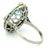 1930s Art Deco Platinum Aquamarine Diamond Halo Ring, 10 Ct, Size 8 For Sale - Image 9 of 14