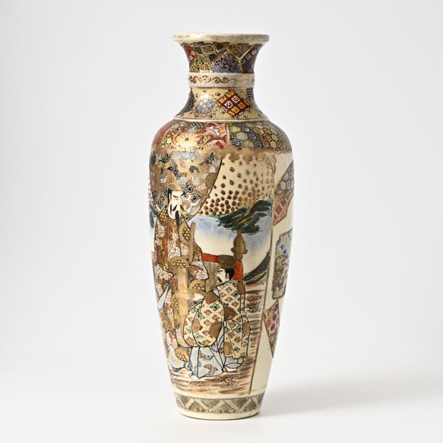 Antique Japanese Meiji Satsuma Vase, 1890s For Sale - Image 4 of 13