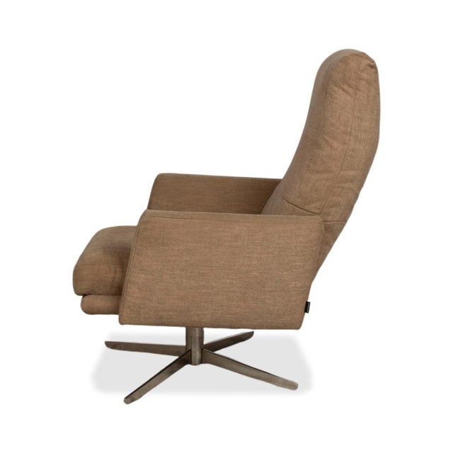 Mr 495 Grey Taupe Fabric Armchair with Manual Function and Ottoman by Musterring, Set of 2 For Sale - Image 17 of 18
