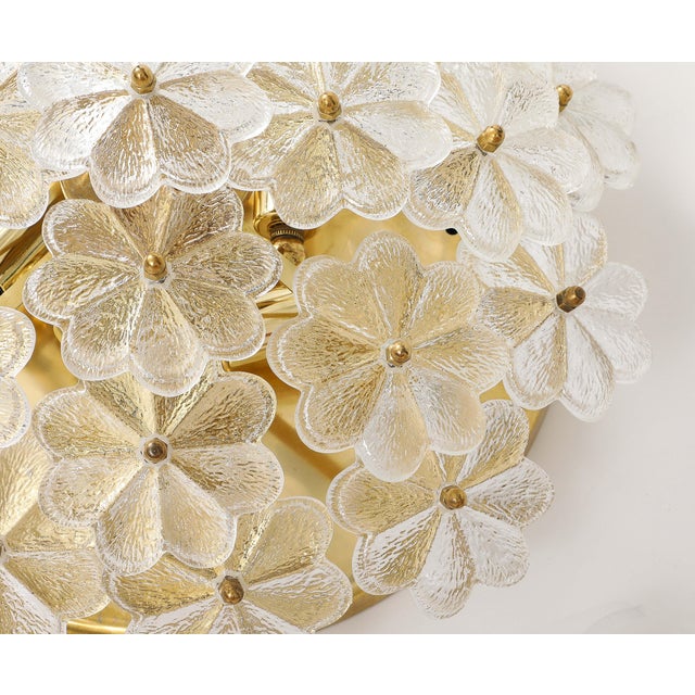 Ernst Palme Large Mid-Century Modern Murano Glass Floral Sconces by Ernst Palme - a Pair For Sale - Image 4 of 12