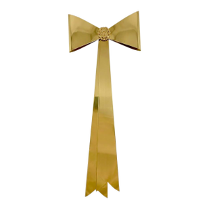 Vintage Brass Bow & Ribbon Wall/Door Hanging 26”