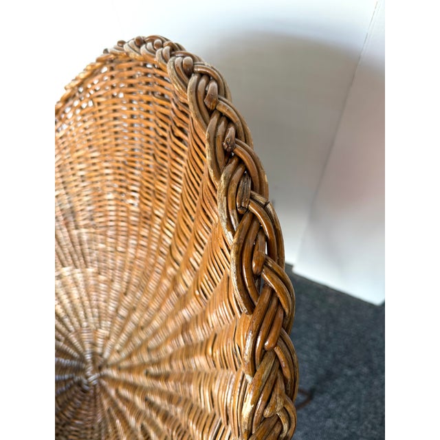 Brown Mid-Century Modern Pair of Rattan Armchairs. France, 1950s For Sale - Image 8 of 13