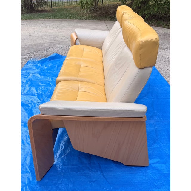 Ekornes Stressless Mid Century Modern Leather Reclining Sofa and Loveseat For Sale - Image 14 of 14