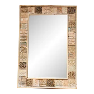 Abstract Carving Indian Mirror