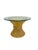 An elegant small coffee table or end table, attributed to McGuire, 1970s. The striking sculptural base is composed of...