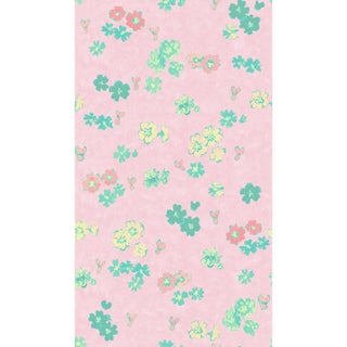 Large Scale, Flower Field Wallpaper by Paule Marrot in Pink Multi For Sale