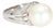 Late 20th Century 18k White Gold Pearl Cocktail Ring With Diamonds, Size 7 For Sale