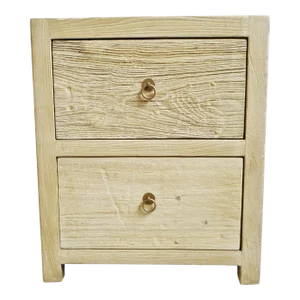 Simple Elm 2-Drawer Bedside Nightstand