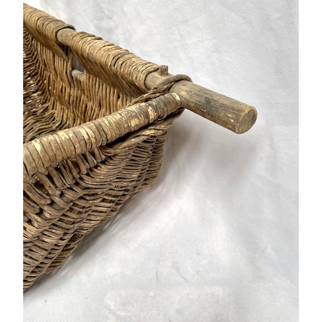 Late 19th Century Rare Antique French Handcrafted Wood Dowel Gathering Basket For Sale In Dallas - Image 6 of 11