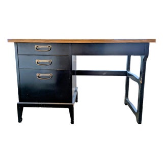 1960s Mid-Century Modern Solid Wood Desk For Sale