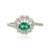 Not Yet Made - Made To Order Vintage-Inspired Natural Emerald Diamond Sunburst Halo Ring in 18k Gold Size 7 For Sale - Image 5 of 16