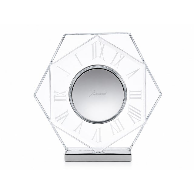 Modern Harcourt Crystal Table Clock from Baccarat, 2000s For Sale - Image 3 of 7