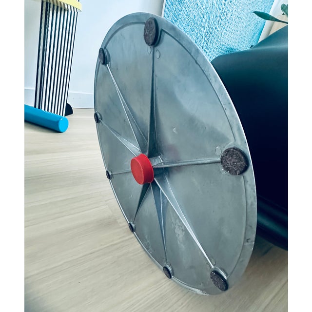 Black Verner Panton System 1-2-3 Swivel Chair Pair Black Leather Space Age Danish Mid Century Modern For Sale - Image 8 of 9