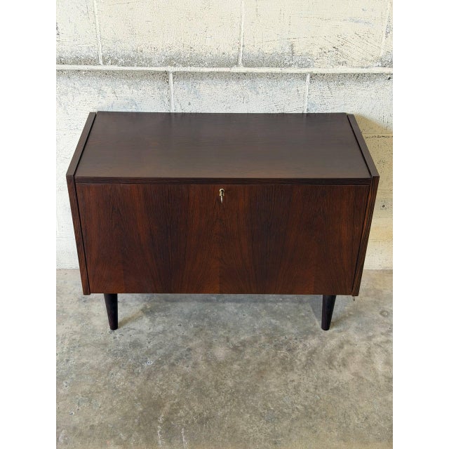 Vintage Danish Rosewood Cabinet by Ps System - Mid Century Modern Drop-Front Storage Bar 1960s For Sale - Image 10 of 10