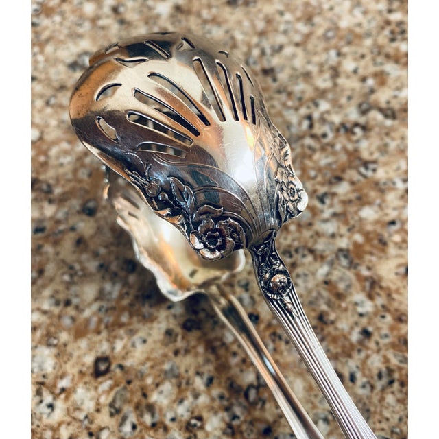Sterling Silver ‘Tongs, Watson and Newell, ‘Wedding Rose’ Pattern For Sale - Image 4 of 9