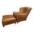 Vintage Henredon Leather Club Chair & Ottoman – Ralph Lauren Upper East Side Townhouse Style For Sale