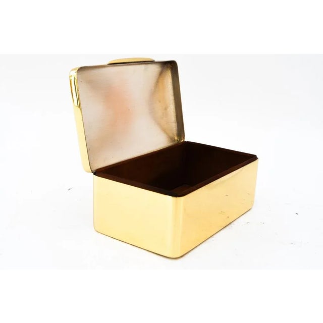 Brass polished and stove enameled Original wood inside