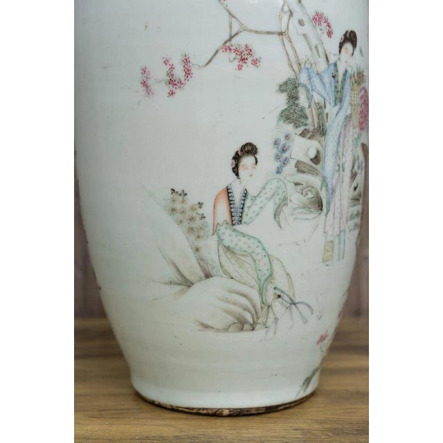 Large Antique Chinese Late Qing Famille Rose Porcelain Vase, 1900s For Sale - Image 10 of 18