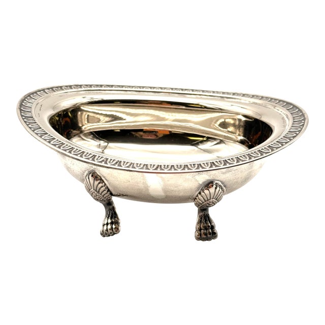 European Silver Plate Serving Bowl Trinket Dish For Sale