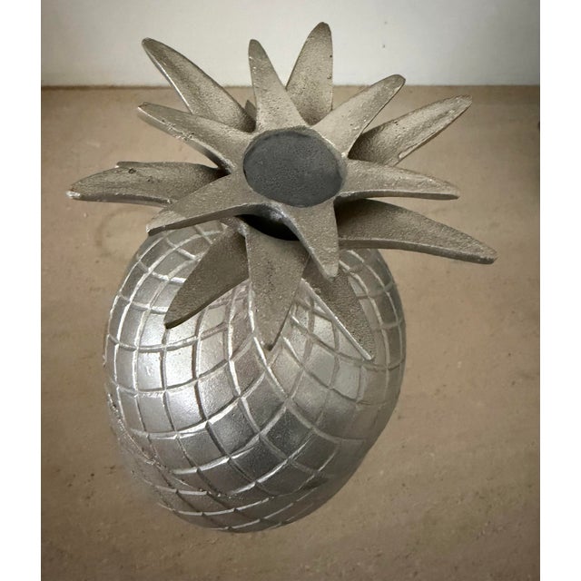 Mid 20th Century Vintage Large Silver Metal Pineapple Ice Bucket For Sale - Image 5 of 12