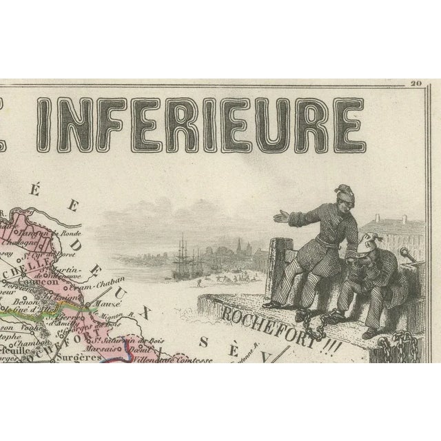 Map of Charente-Inférieure France with La Rochelle and Coastal Vineyards, 1850 For Sale - Image 4 of 10