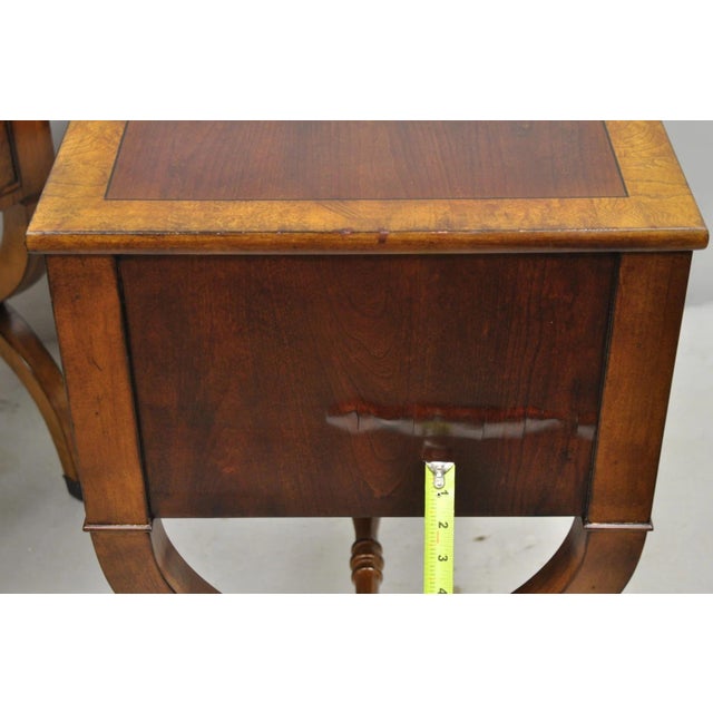 Ethan Allen Townhouse 2 Drawer Night Table Nightstand Curule Regency Style, Pair For Sale - Image 10 of 18