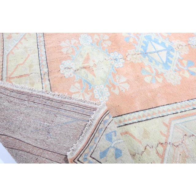 1970s Hand Knotted Turkish Milas Rug for Floor -9' 6'' X 6' 9'' For Sale - Image 13 of 13