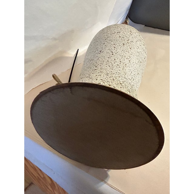 1950s Vintage Mid-Century Teak and Stone Table Lamp With Underwriters Laboratories Label For Sale - Image 5 of 7