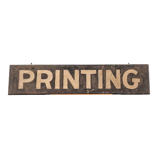 Early Smaltz “Printing” Trade Sign For Sale