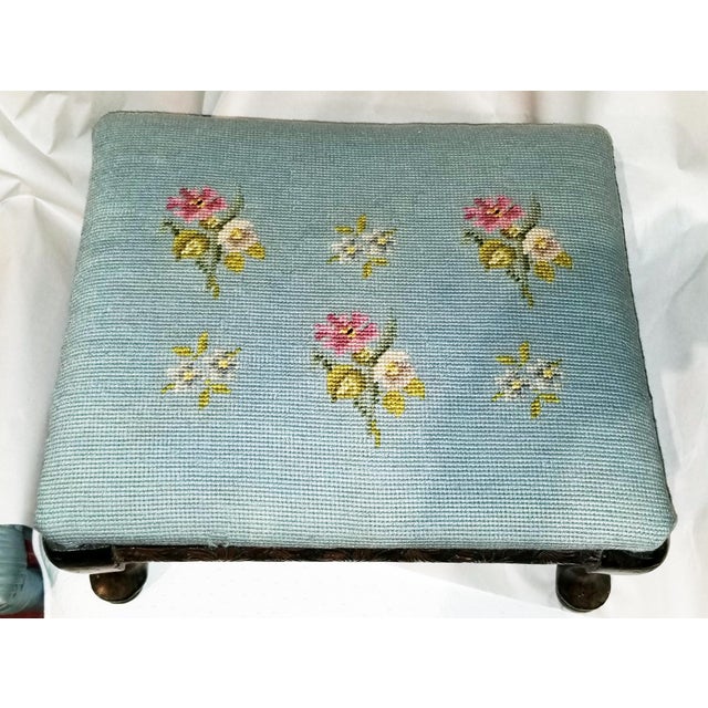 1880 Needlepoint Footstool For Sale - Image 4 of 4