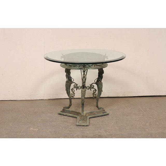 Grand Tour Pompeii Table with Metal Base & Glass Top For Sale - Image 3 of 11