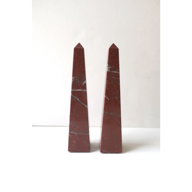 Mid-Century Modern Italian Marble Obelisks, Pair For Sale - Image 3 of 12