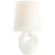 AERIN by Visual Comfort Signature Adria 16" Cordless Table Lamp in Plaster White with Linen Shade For Sale