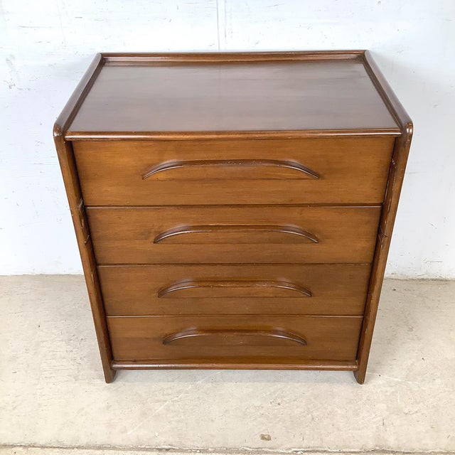 Mid 20th Century Vintage Templeton Furniture Co. Walnut Four-Drawer Chest For Sale - Image 5 of 16