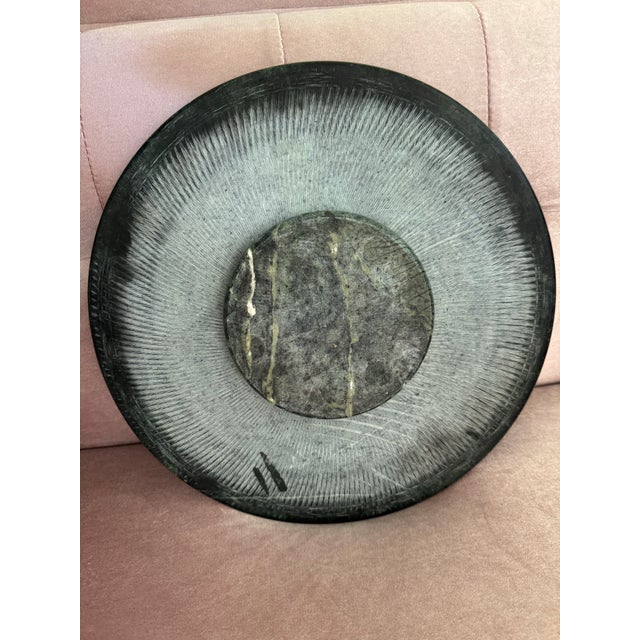 Round Green Marble Lazy Susan/Serving Tray For Sale In New York - Image 6 of 7