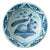 18th Century Dutch Delft Blue & White Peacock Dish For Sale