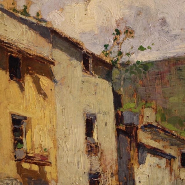 Italian Artist, View of Houses, 1930, Oil on Board, Framed For Sale - Image 7 of 16