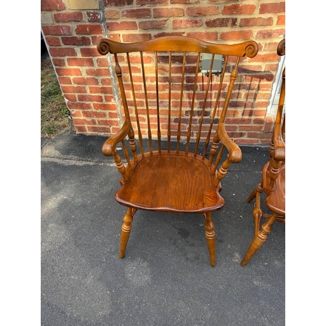 Vintage Ethan Allen Windsor Fan Back Dining Chairs. Set of 6 For Sale - Image 16 of 16