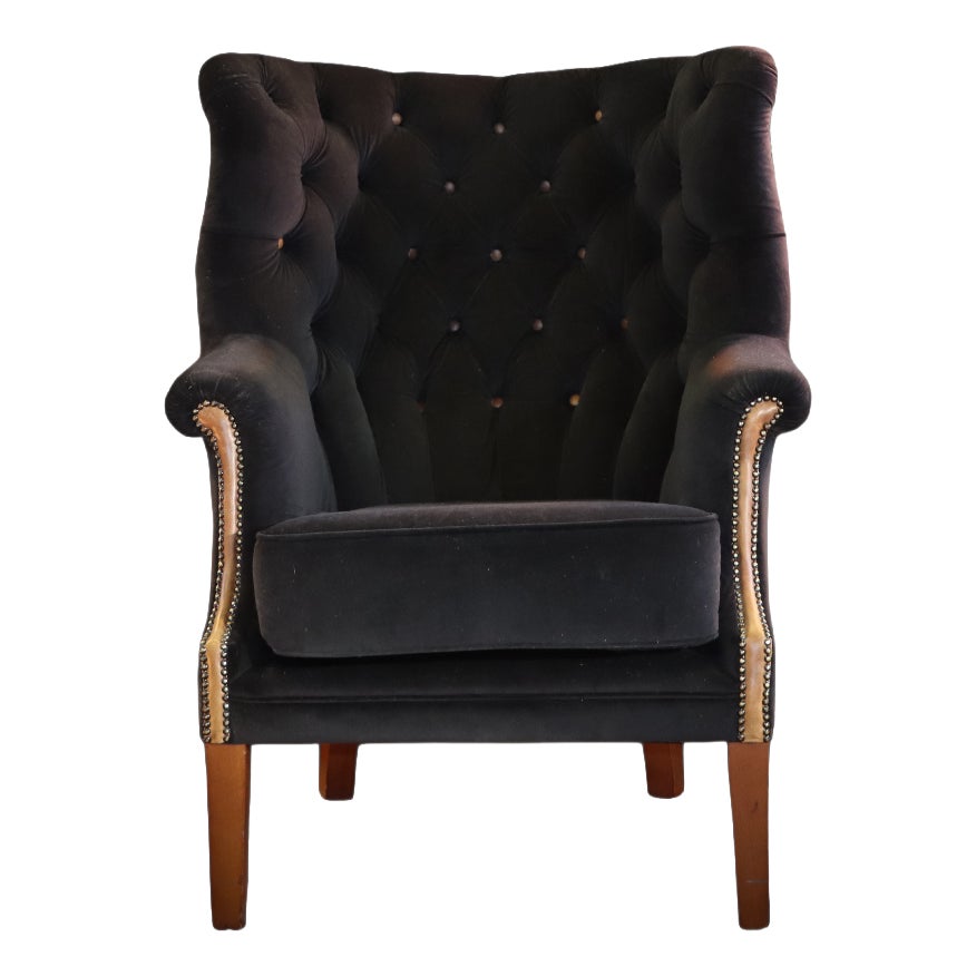 Wingback Club Chair in Leather from Tetrad Mackenzie, 2010s | Chairish