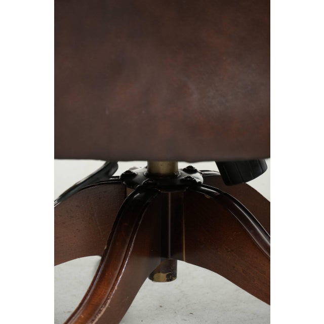 Chesterfield Desk Chair in Brown Cowhide Leather For Sale - Image 16 of 17