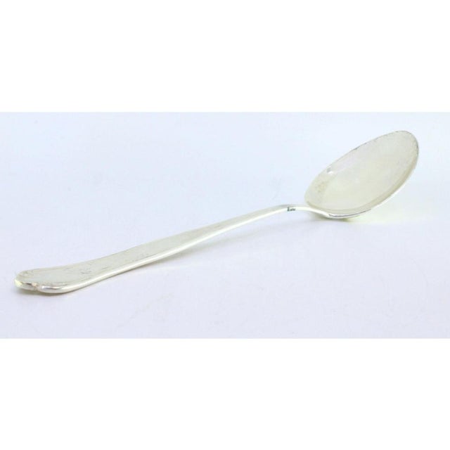 Silver Rice and Serving Spoon with Grooves and Reliefs Handle For Sale - Image 4 of 7