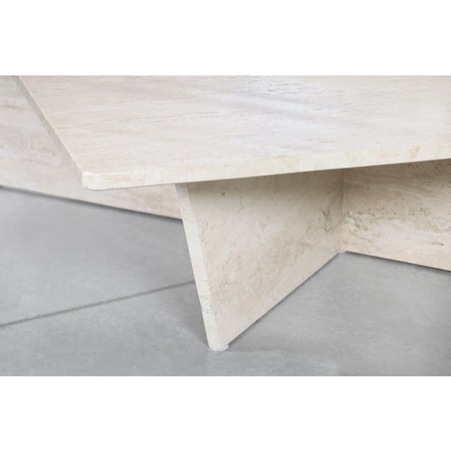 Vintage Italian Modern Two-Piece Travertine Coffee Table by Up & Up, 1970s For Sale - Image 11 of 12