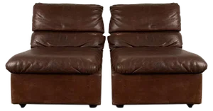 Set of Leather Armchairs, 1970s
